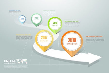 Business timeline infographic template can be used for workflow layout, diagram, number options,のイラスト素材