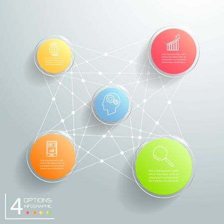 Abstract 3d circle infographic 5 options, Business concept infographic template can be used for workflow layout, diagram, number options.のイラスト素材
