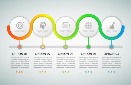 Timeline business concept infographic template, can be used for workflow layout, diagram, number options, timeline or milestones project.のイラスト素材