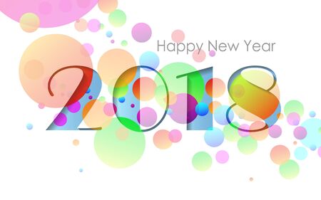 Design happy new year 2018  greeting card. Vector illustration