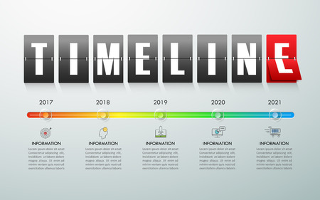 Timeline business concept infographic template, can be used for workflow layout, diagram, number options, timeline or milestones project.のイラスト素材
