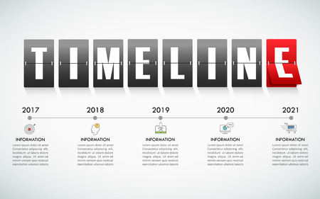 Timeline business concept infographic template, can be used for workflow layout, diagram, number options, timeline or milestones project.のイラスト素材