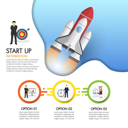 Infographic design template 3 options and marketing icons, Business concept can be used for workflow layout, diagram, number options, timeline, steps, demo infographicのイラスト素材