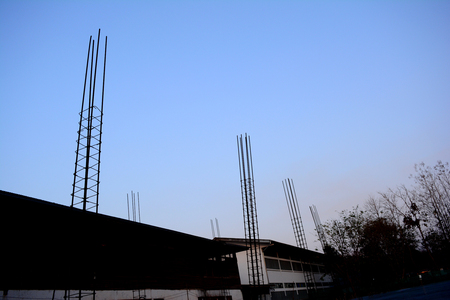 construction site in the evening