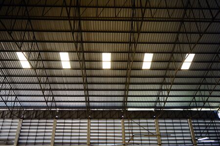 the top roof of the factory with transparent  channel in workdayの写真素材