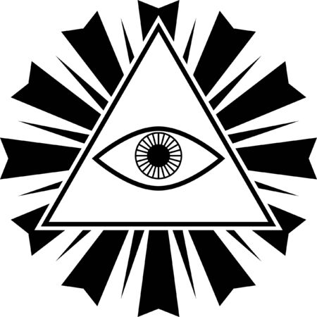 An all seeing eye on a sun backgroundのイラスト素材