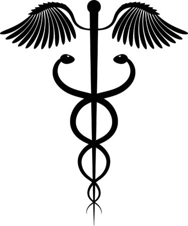 A medium detalized caduceus for tattoo or engravingのイラスト素材