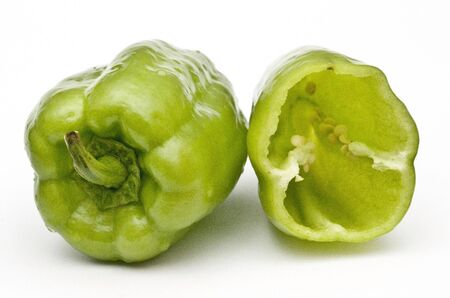sweet pepper on a white backgroundの写真素材