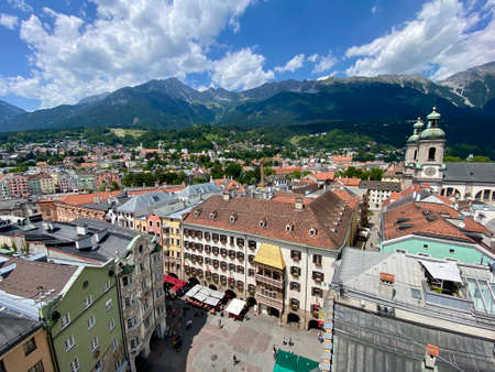 Golden Roof (Goldenes Dachl) at Innsbruck in Austriaの写真素材