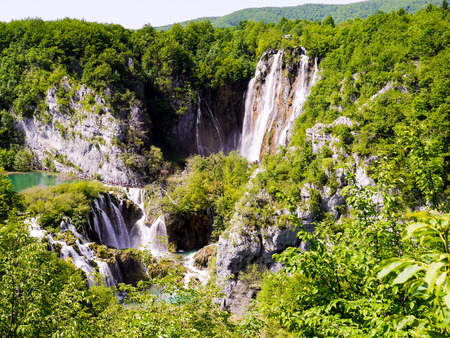 Plitvice waterfall Croatia in Summerの写真素材
