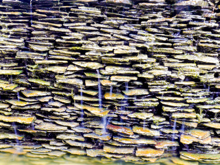 granite water fall in the gardenの写真素材