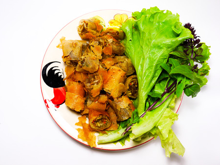 Fried spring rollsの写真素材