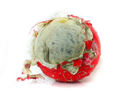 red old ball isolated on white backgroundの写真素材