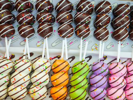 colorful coated chocolate ballの写真素材