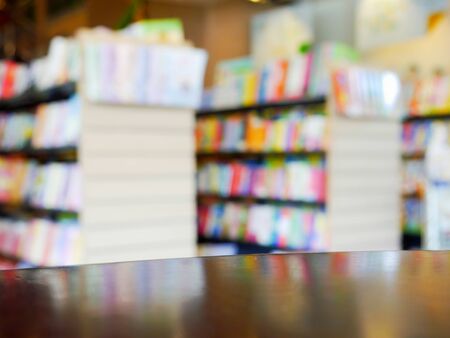 blurred book store city lifestyleの写真素材