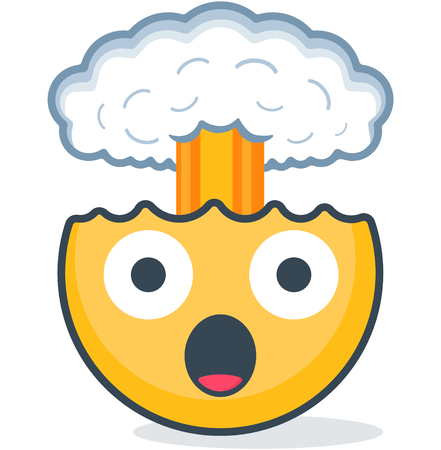 Isolated head explosion emoticon. Vector emoticon. Isolated emoticonのイラスト素材