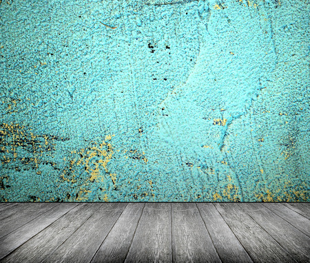 Brick wall background and wood floorの写真素材