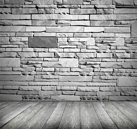 Brick wall background and wood floorの写真素材