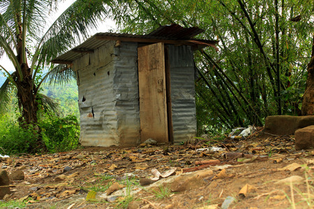 old style comfort room outdoorの写真素材