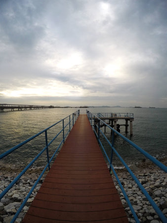 bridge sunsetの写真素材