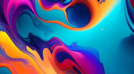 abstract background with colorful swirls and lines. 3d renderingの写真素材