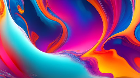 Colorful abstract background of the flowing liquid. Liquid marble pattern.の写真素材