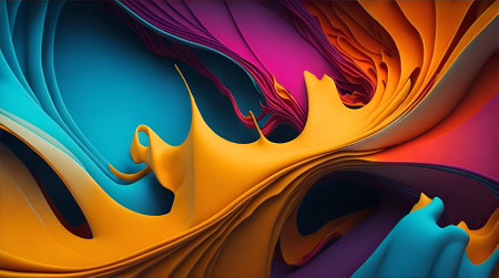 3D rendering of abstract wavy shape background. Creative Design Templatesの写真素材