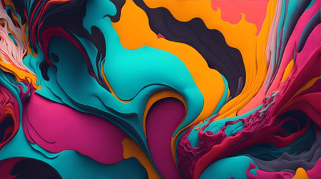 3D rendering, abstract colorful background with a wavy pattern, computer-generated imagesの写真素材