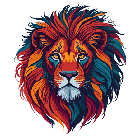 Lion head. Vector illustration for t-shirt, tattoo or print.のイラスト素材