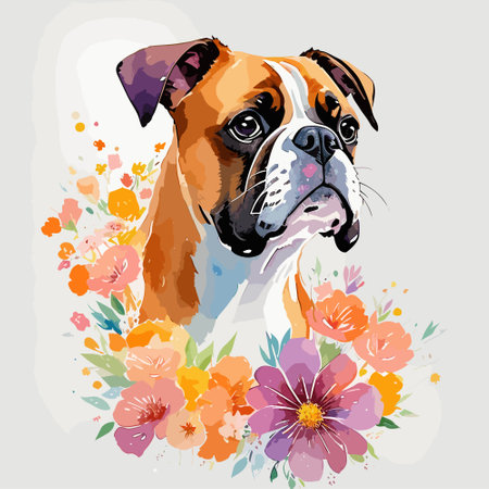 Vector illustration of a Boxer faceのイラスト素材
