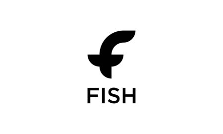 Letter F for fish logo conceptのイラスト素材