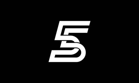 illustration number logo from 55 or five logo design concept