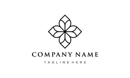 illustration logo from line flower logo design conceptのイラスト素材