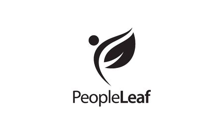 illustration logo combination from people and leaf logo design conceptのイラスト素材
