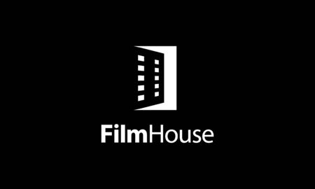 illustration logo from film strip with house door logo design conceptのイラスト素材