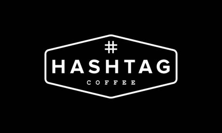 illustration logo from hashtag coffee logo design concept