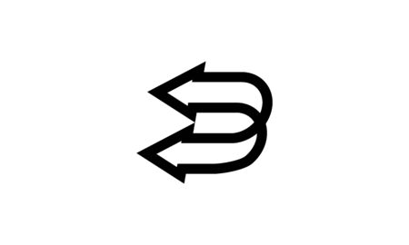 initial D or B with arrow logo design conceptのイラスト素材