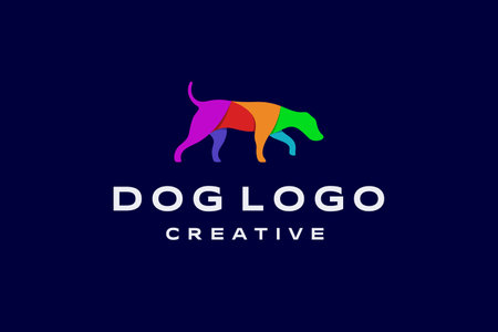 Colourful Creative Dog Logoのイラスト素材