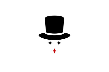 black white magician star hat icon logoのイラスト素材