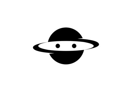 black white globe ufo alien ninja logoのイラスト素材