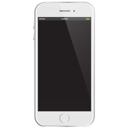 Realistic Vector Mobile Phone - White Realistic Vector Mobile Phone - White