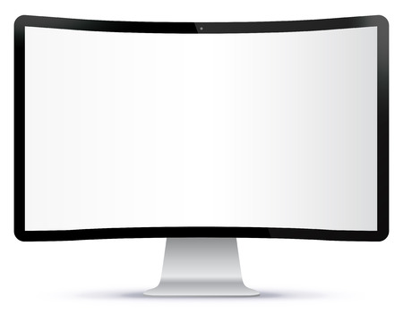 Curved TV Screen Vector Illustrationのイラスト素材
