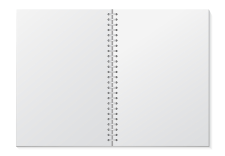 Opened Blank Binder Notebook Vector Illustrationのイラスト素材