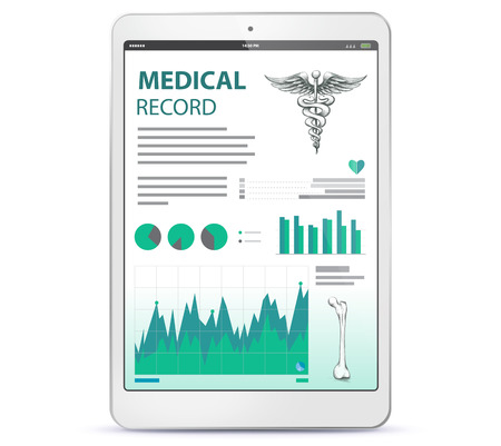 Medical Record on Tablet Computer Screenのイラスト素材