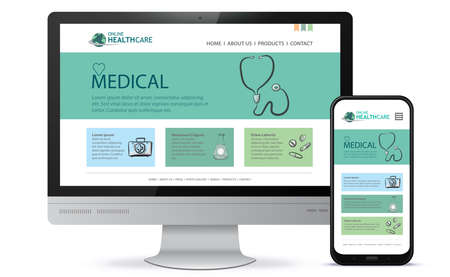 Healthcare and Medical User Interface Design for Web Site and Mobile App.のイラスト素材