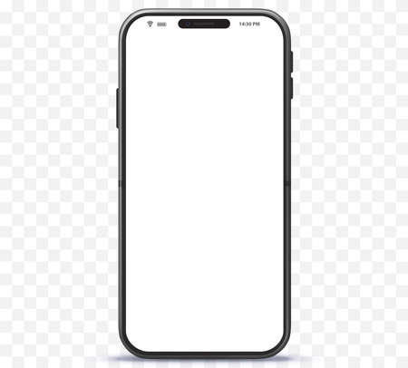 Mobile phone vector with white screen.のイラスト素材