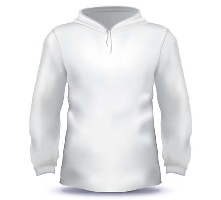 White Male Hoodie sweatshirt vector template.のイラスト素材