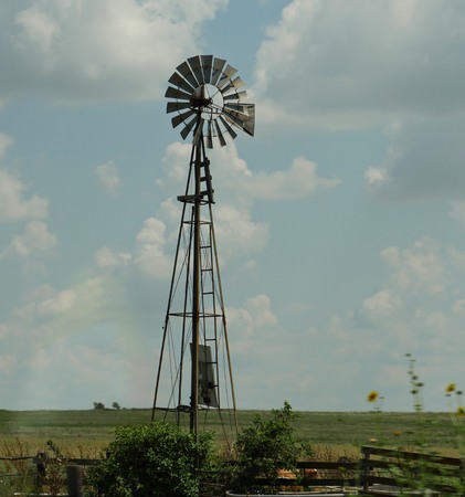 Close up of an old windmill in a farmの写真素材