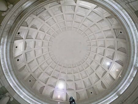 Washington, D.C. USA- September 2017: Close upward view of the dome roof of the Jefferson Memorial in Washington, District of Columbia.のeditorial素材