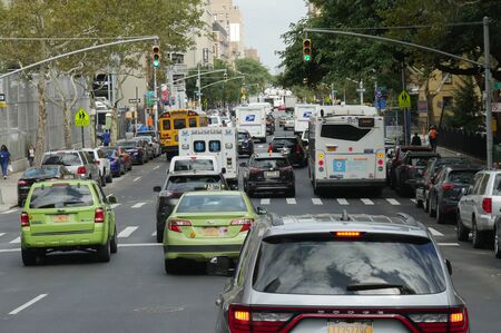 New York, USA- September 2017: Traffic buildup at Madison Avenue in New York City.のeditorial素材